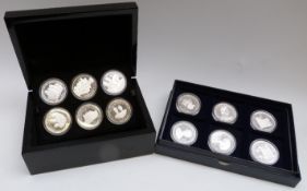 Silver Royal Commemorative crown sized coins all relating to the Queen Mother, twelve in all,