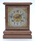 Ansonia Clock Co USA late 19thC oak case mantel clock,