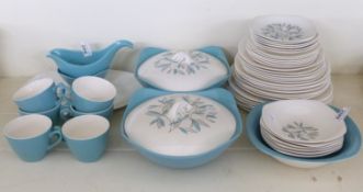 A collection of Midwinter Stylecraft fashion shape dinner and tea ware in Cassandra pattern,