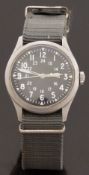 Hamilton gentleman's military wristwatch with luminous steel hands, white seconds hand,