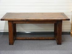 Oak planked top refectory style kitchen or dining table L183 x W91 x H75cm