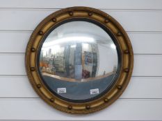A circular convex butler's mirror overall diameter 48cm