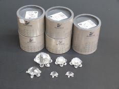 Six Swarovksi Crystal Tortoises, largest 5.