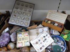 A large collection of geographical/gemmological samples including quartz pyrite, fossils,