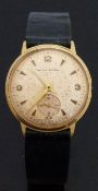 Smiths Astral gold plated gentleman's wristwatch with inset subsidiary seconds dial, gold hands,