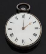 William Lock of Union Street, Bath hallmarked silver open faced pocket watch with gold hands,