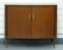 Retro tambour fronted cabinet W78 x D37 x H68cm
