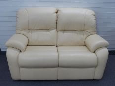 G Plan leather two seater sofa, purchased 2016 / 2017,