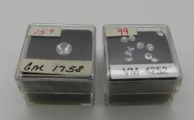 A round cut white Ceylon sapphire of approximately 1ct, and 10 round cut white sapphires,