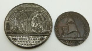 Thames and Severn Canal 1795 halfpenny token,