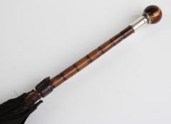 Victorian parasol with unusually coloured agate,