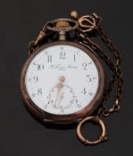 H Niessen-Hoeing of Buren continental silver pocket watch with inset subsidiary seconds dial,