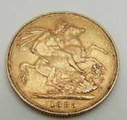 An 1885 gold full sovereign