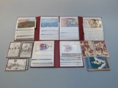 Three postcard albums and loose postcards, various subjects, some local interest,