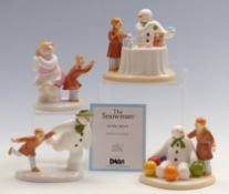 Four Coalport Snowman figures to include Sitting Pretty, Soft Landing,