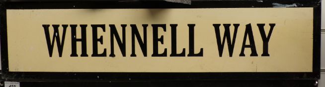 Vintage metal street sign Whennel Way, 19.