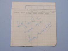 Stanley Matthews (footballer) autographed 'Flying Times' sheet dedicated 'to my little pal Tom',