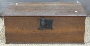 Antique elm, oak or similar workbox,
