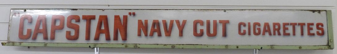 'Capstan' Navy Cut Cigarettes vintage enamel advertising sign, 20 x 170cm, ex Boulters, Coleford,
