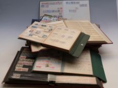 A large collection of stamps from European countries in stockbooks, including Greece, Switzerland,