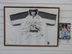 Derby County football shirt signed by 18 of the 1996-97 team including Russell Hoult,