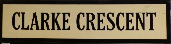 Vintage metal street sign Clarke Crescent, 19.