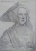 Francesco Bortolozzi (1727 - 1815) engraving after Hans Holbein 'The Lady Marchioness of Dorset',