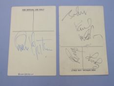 The Beatles and Brian Epstein signed embarkation cards, The Beatles comprising all four members,
