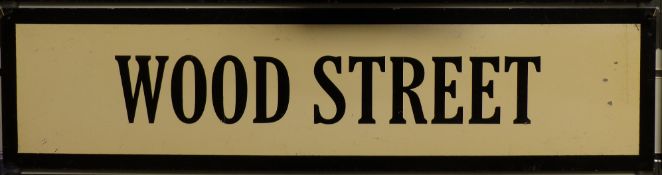 Vintage metal street sign Wood Street, 19.