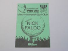 Nick Faldo signed Minchinhampton Golf Club programme 1989