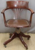 Captain's or office swivel chair with spring recline