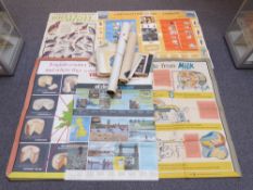 A collection of 1950's and 1960's etc educational posters to include Milk, William Shakespeare,