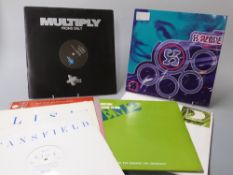 Approximately 100 white label/promo 12inch dance singles in two cases