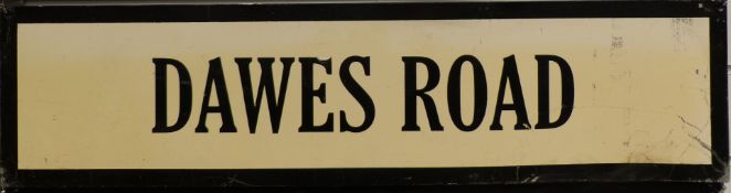 Vintage metal street sign Dawes Road, 19.