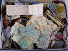 Collection of vintage train and other tickets including Bournemouth, Barry,