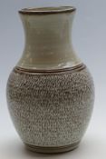 Denby baluster vase with textural decoration,