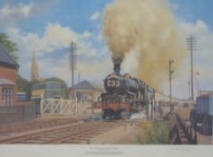 Eric Bottomley signed print 'The Cornishman at Gloucester',