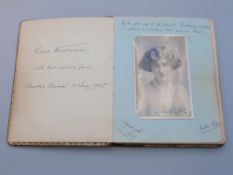Edwardian autograph and sketch book including Nell Payne Jewellers window drawing,