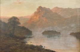 F E Jameson oil on canvas Ellen's Isle Loch Katrine,