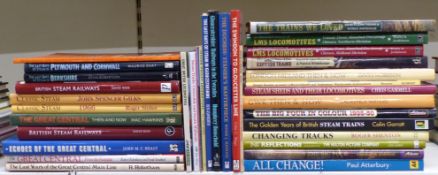 Approximately 35 railway books including LMS locomotives and local Gloucestershire interest