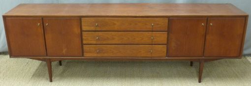 Everest retro teak sideboard, the central drawers fronted by cupboards either side,