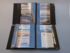 Two albums of mainly shipping interest postcards including Cunard, P & O,