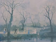 Helen Bradley signed print 'Enchanted Garden', with blind stamp,