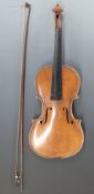 Stradivarius copy single back violin and a Vuillaume bow