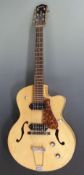 Godin 5th Avenue semi acoustic Jazz guitar in natural colour with cello holed arch top and faux