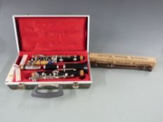 Boosey and Hawkes cased clarinet with composite body and silvered fittings and a Dolmetsch Descant