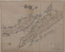 An early 18thC Dutch map of Sumatra with contemporary annotations,