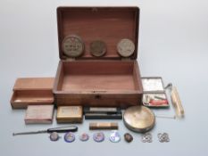 A quantity of nursing collectibles including five hallmarked silver and enamel badges for Royal