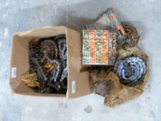 A quantity of motorcycle chain including Reynolds moped chain