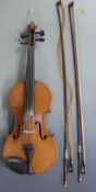 Circa late 19th century violin with two piece 35.